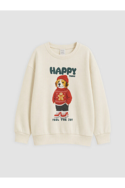 LC Waikiki Rmz Gi̇yi̇m Farkiyla Printed Boys' Thick Sweatshirt