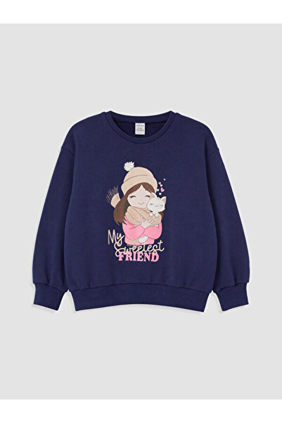 LC Waikiki Rmz Gi̇yi̇m Farkiyla Printed Girls' Thick Sweatshirt