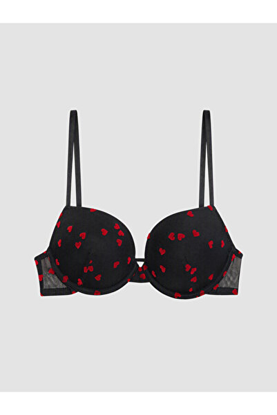LC Waikiki Rmz Gi̇yi̇m Farkiyla Underwire Padded Heart Embroidered T-Shirt Bra