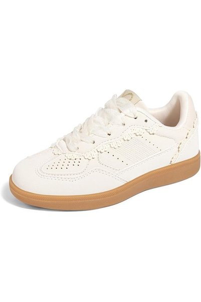 lucky step Kids Lace Detail Fashion Retro Sneakers Girls Casual Gum Rubber So...