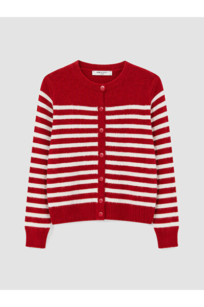 LC Waikiki Rmz Gi̇yi̇m Farkiyla Striped Women's Knitwear Cardigan