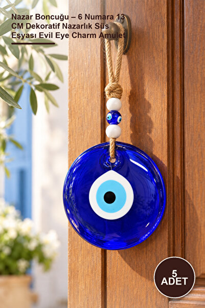 5 Adet Nazar Boncuğu – 6 Numara 13 CM Dekoratif Nazarlık Süs Eşyası Evil Eye Charm Amulet
