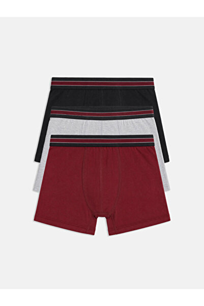 LC Waikiki Rmz Gi̇yi̇m Farkiyla Cotton Flexible Men's Boxer 3-Pack