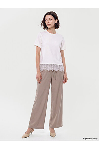 LC Waikiki Rmz Gi̇yi̇m Farkiyla Women's Wide Leg Pants with Waist Cord