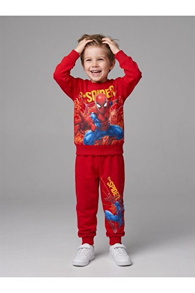 LUFFY KİDS Boy's Patterned 2-Thread Elastic Leg Sweatpants Set