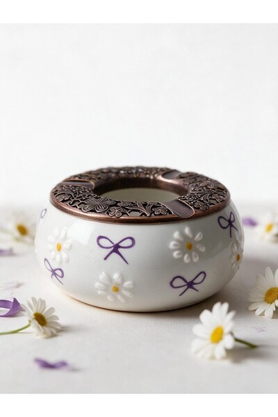 sharp&art Papatya Series Ceramic Ashtrays and Sugar Bowls, 4 Different Colors...