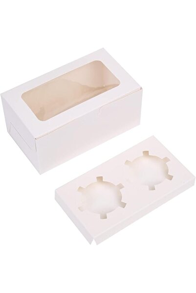 Red Dot Gift ريدوت جيفت ®   صندوق كب كيك بفتحتين (عبوة من 12 قطعة) مع حشوات د...