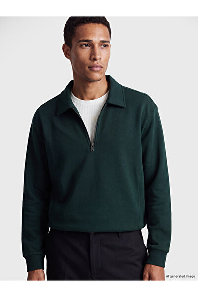 LC Waikiki Rmz Gi̇yi̇m Farkiyla Devrik Roba Collar Men's Sweatshirt