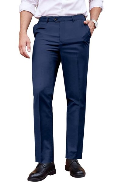 COOFANDY Mens Classic Casual Dress Pants Expandable Waist Suit Pant Slim Fit ...