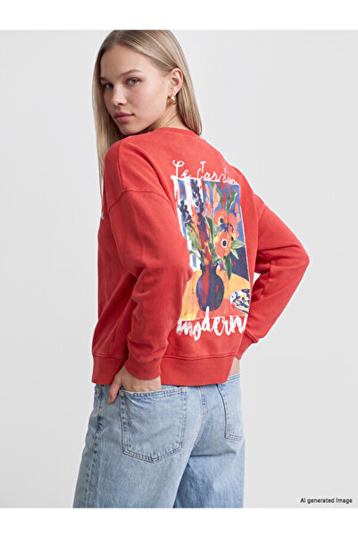 LC Waikiki Rmz Gi̇yi̇m Farkiyla Printed Loose Fit Women's Sweatshirt
