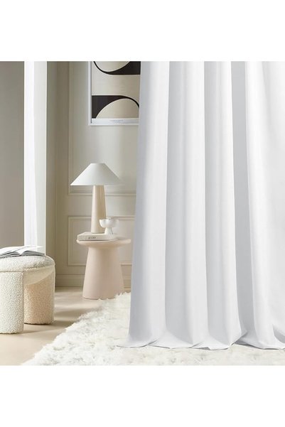 ROOM99 Aura Curtain with Ruffle Tape, 140 x 280 cm, Width x Height Blackout S...
