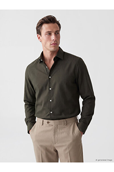 LC Waikiki Rmz Gi̇yi̇m Farkiyla Slim Fit Dobby Men's Shirt
