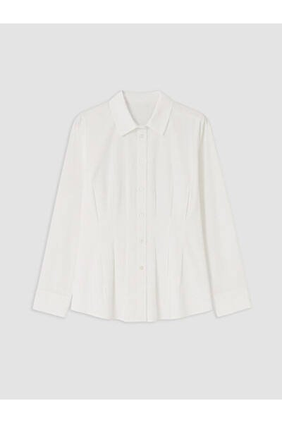 LC Waikiki Rmz Gi̇yi̇m Farkiyla 100% Cotton Pleated Women's Shirt