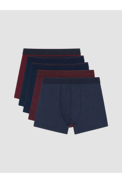 LC Waikiki Rmz Gi̇yi̇m Farkiyla Cotton Flexible Men's Boxer 5-Pack