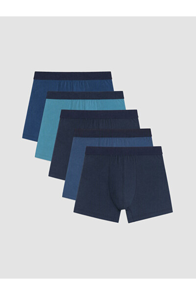 LC Waikiki Rmz Gi̇yi̇m Farkiyla Cotton Flexible Men's Boxer 5-Pack