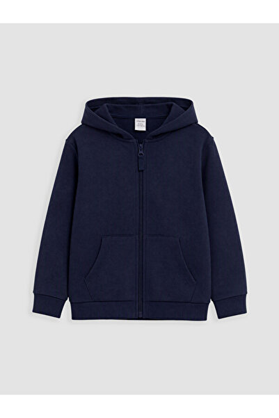 LC Waikiki Rmz Gi̇yi̇m Farkiyla Hooded Boys' Zipper Sweatshirt