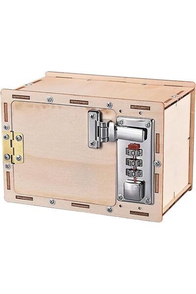 KASTWAVE Build Your Own Wooden Mechanical Lockbox Kit, DIY Password Combinati...