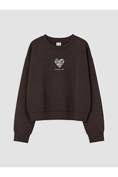 LC Waikiki Rmz Gi̇yi̇m Farkiyla Printed Girls' Soft Touch Sweatshirt
