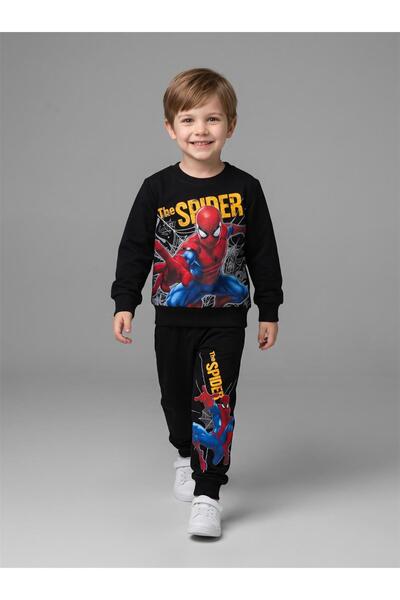 LUFFY KİDS Boy's Patterned 2-Thread Elastic Leg Sweatpants Set