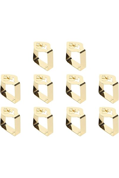 GENERAL XUMIUZIY 10Pcs Stainless Steel Tablecloth Clips Leaf Clamps (Gold)