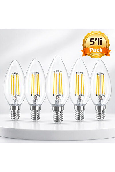 Horoz Elektrik Horoz Filament Candle-4 E14 4w 3000k Led Ampul 5''li Pack