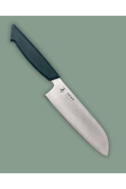 17 cm Santoku Mutfak Bıçağı - 4116 Paslanmaz Çelik 56 HRC - Ergonomik Plastik Saplı Şef Bıçağı (Kişiye Özel İsim Yazılı)- Zümrüt Yeşili Sap Rengi