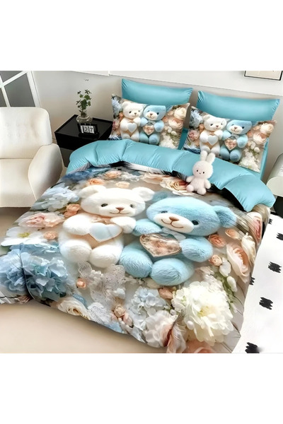 decorami Комплект спално бельо за двойно легло, ФИНЕТ, 5D дигитален печат - с...