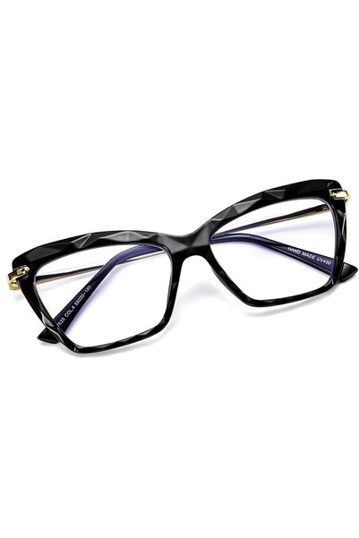 FEISEDY Crystal Cat Eye Glasses Frame Blue Light Blocking Computer Eyewear B2500