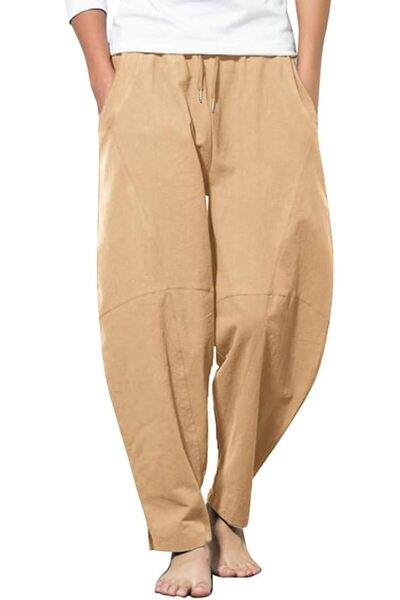 COOFANDY mens Mens Casual Linen Pants Modern/Fitted