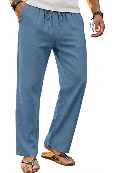 COOFANDY Men's Linen Pants Casual Loose Fit Beach Summer Yoga Pant Lightweigh...