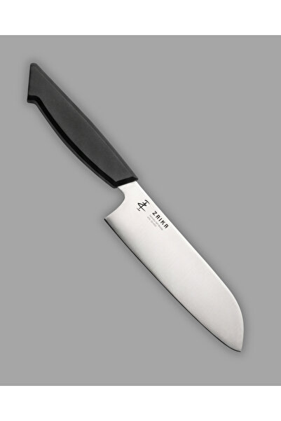 17 cm Santoku Mutfak Bıçağı - 4116 Paslanmaz Çelik 56 HRC - Ergonomik Plastik Saplı Şef Bıçağı (Kişiye Özel İsim Yazılı)- Siyah Sap Rengi