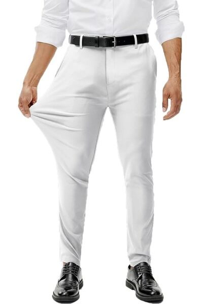 GENERAL Comdecevis Mens Stretch Dress Pants Slim Fit Skinny Wrinkle Free Expa...
