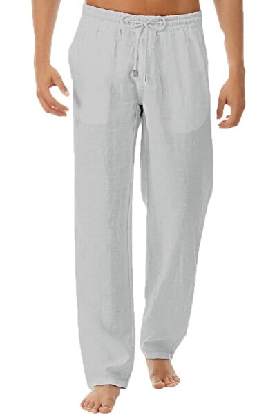 GENERAL Men's Summer Loose Simple Long Pants Solid And Fashionable Pure Cotto...
