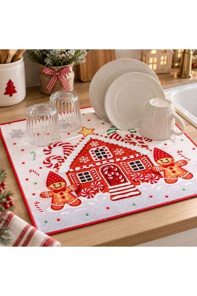 OEM Prosop Uscator de Craciun Casuta Gingerbread 45x40cm