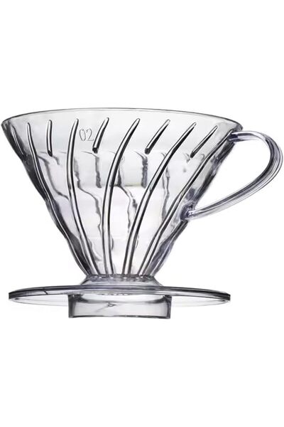 shar V60 Plastic Dripper, Reusable Coffee Pour-Over Filter, Heavy-Duty, Light...