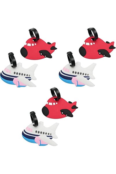 Yelajoy 6 PCS Airplane Luggage Tags Red+White Suitcase Identifiers