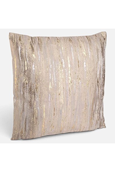 OEM Perna Decorativa Bej Auriu cu Model din Folie pentru Canapea 45x45cm