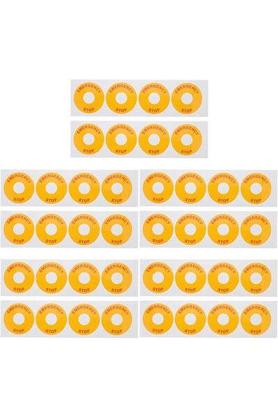 PRETYZOOM 40pcs Emergency Stop Warning Label Stickers Electrical Equipment Sa...