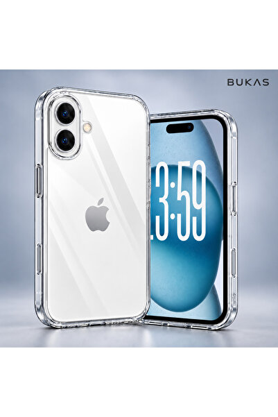 iPhone 16 Plus Uyumlu Kristal Şeffaf Mika Kılıf Kamera Korumalı Çizilmeye ve Sararmaya Dayanıklı Şeffaf Kılıf