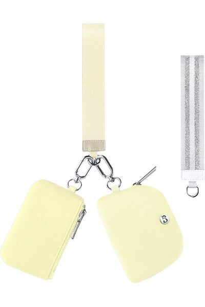 Babysun Zip Around Dual Pouch Wristlet Portable Wristlet Wallet Detachable Co...