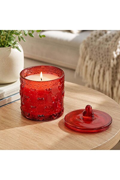 OEM Lumanare Parfumata Alba cu Aroma de Merisoare in Recipient cu Capac Inimi...