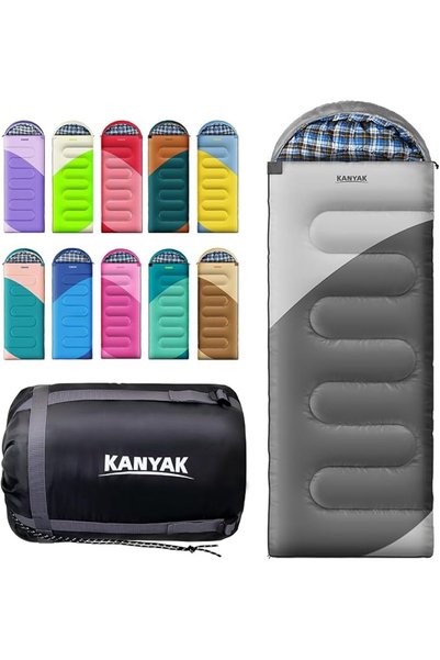Kanyaka كيس نوم للتخييم، 32 كيس نوم للبالغين والأطفال والمراهقين، كيس نوم داف...
