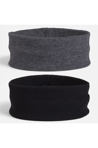 OEM Bentite de Par Ribbed Negru si Antracit pentru Femei 5,5cm - 2buc