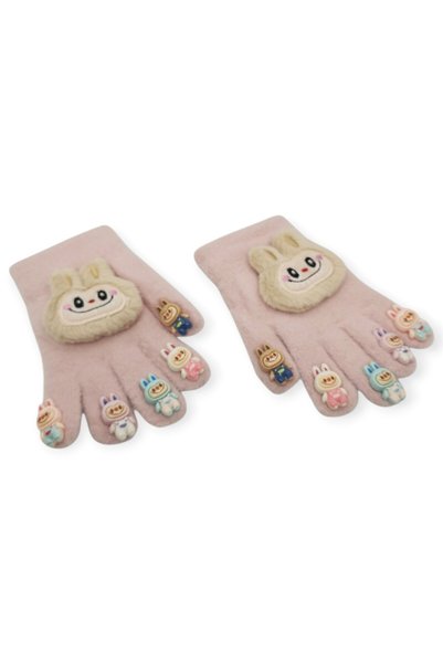 Mustran Unisex Children's Finger-Tip Cute 3D Figured Plush Knitted Lycra Glov...