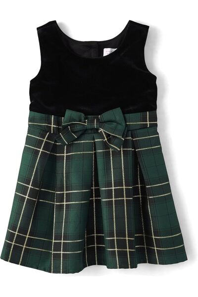 The Children's Place Baby Girls' and Toddler Sleeveless Holiday Dressy Dress