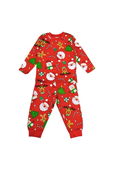 OEM Set Pijama din Bumbac de Craciun Rosii cu Figurine pentru Copii 12-18 Lun...