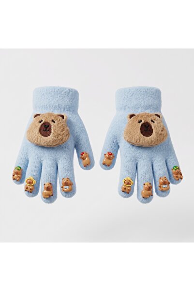 Mustran Unisex Girls Boys Knitted Gloves with Capybara Figure |   3-8 Years O...
