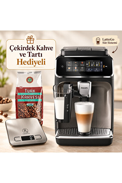 EP3347/90 LatteGo Süt Sistemi Espresso Makinesi Espresso Çekirdek 1 Kg ve Tartı Hediyeli