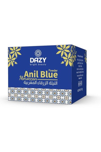 Dazy مسحوق النيلة المغربي الأزرق 30 جرام للعناية بالوجه والجسم، لتفتيح البشرة...