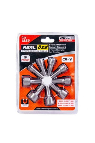 Generic 9 Piece Magnetic Nut Adapter Set